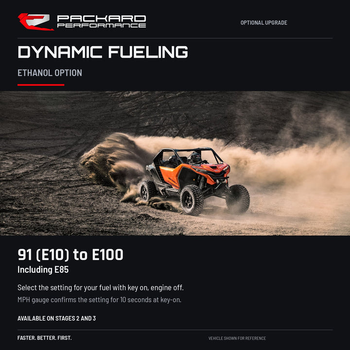 Dynamic Fueling, ethanol option — 91 (E10) to E100 including E85