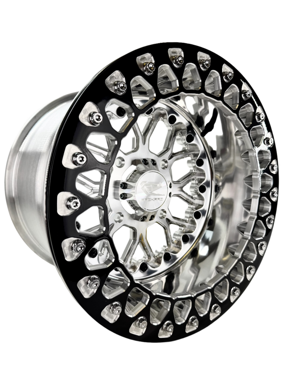 Wishbone - FF Forged Polished Beadlock - Silver complete UTV wheel