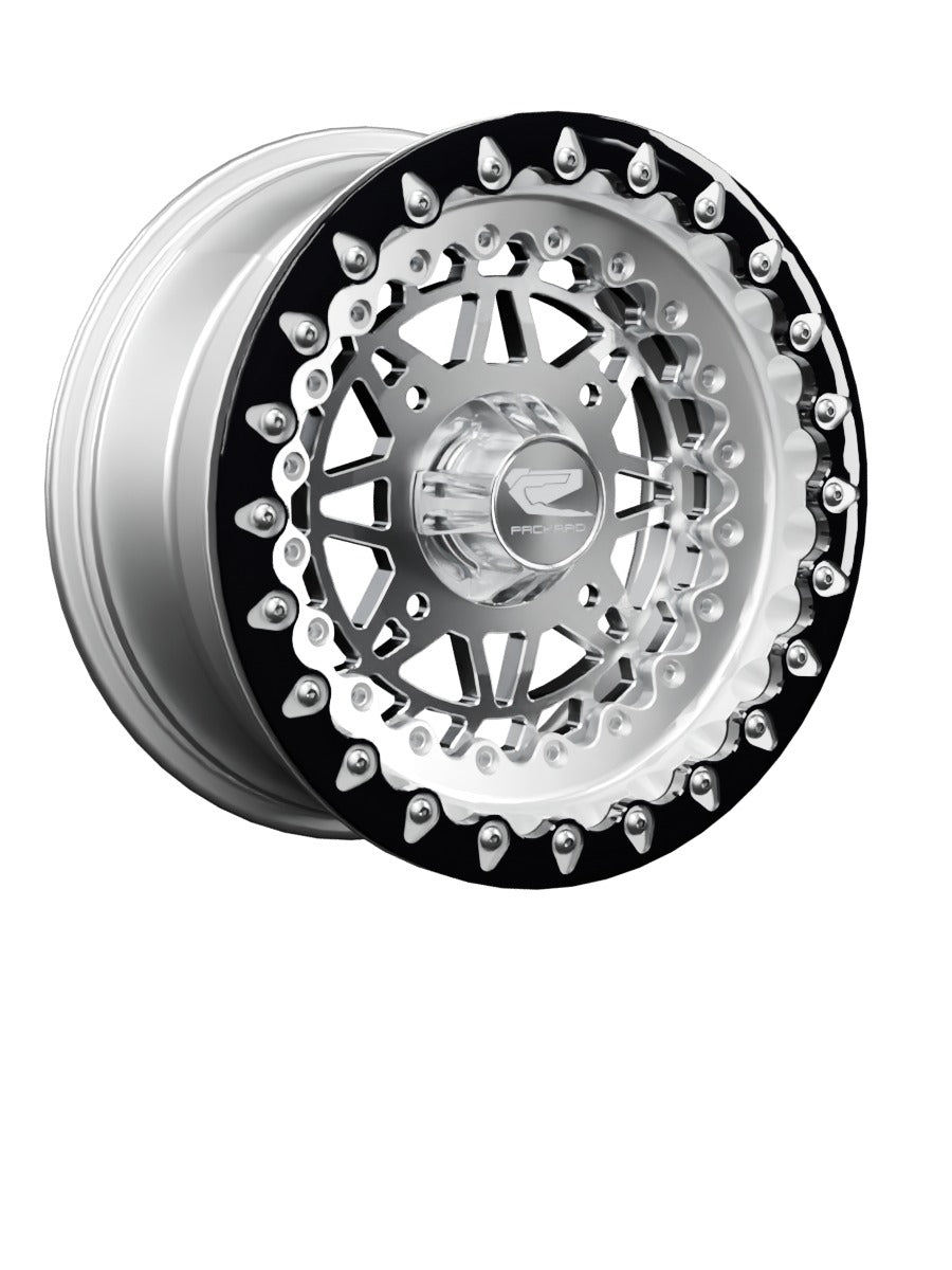 Apollo - FF Forged Polished Beadlock - Silver - 15x7 | 4x156 / Contrast Machined V.1 / Spinner cap