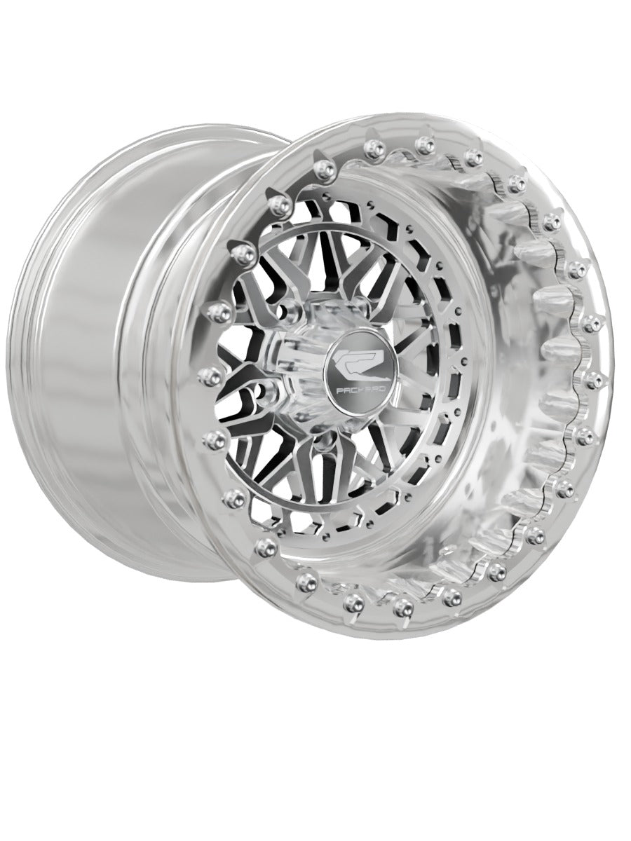 Apollo - FF Forged Polished Beadlock - Silver RZR Pro R 5x4.5 - 15x11 | 5X4.5 / Polished V.1 / Yes
