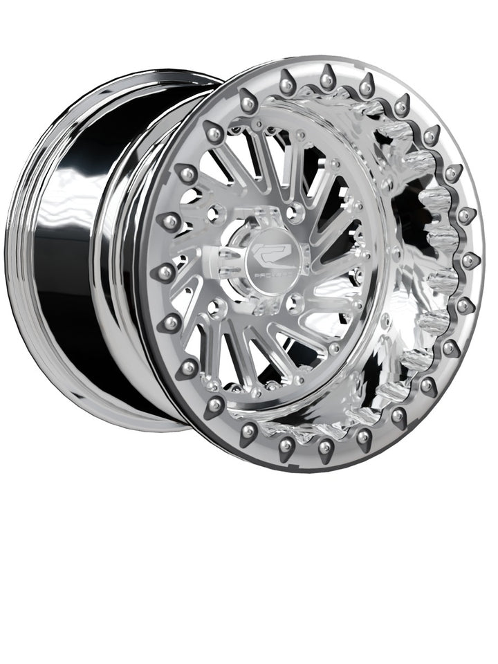 Cyclone - FF Forged Polished Beadlock - Silver - 15x11 | 4x136 / Contrast Machined V.1