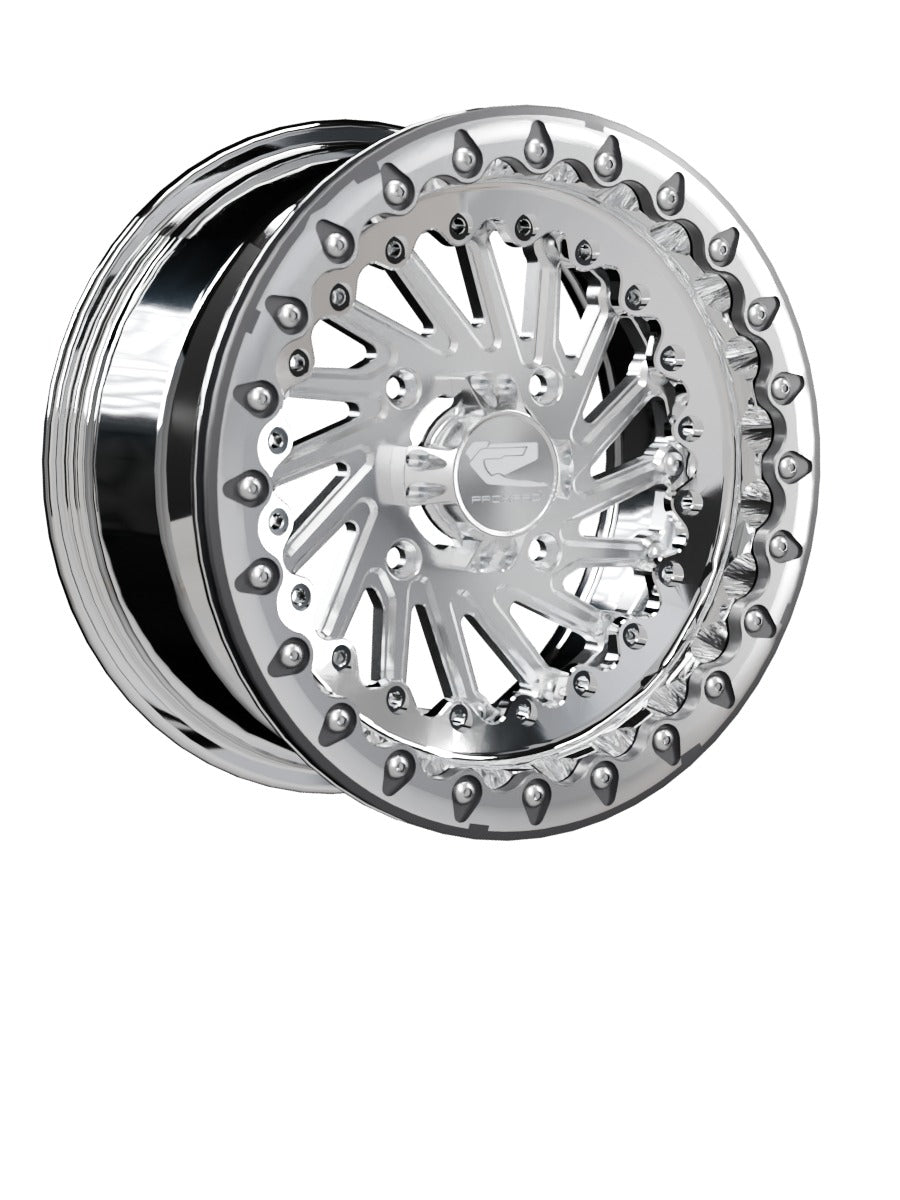 Cyclone - FF Forged Polished Beadlock - Silver - 15x7 | 4x136 / Contrast Machined V.1