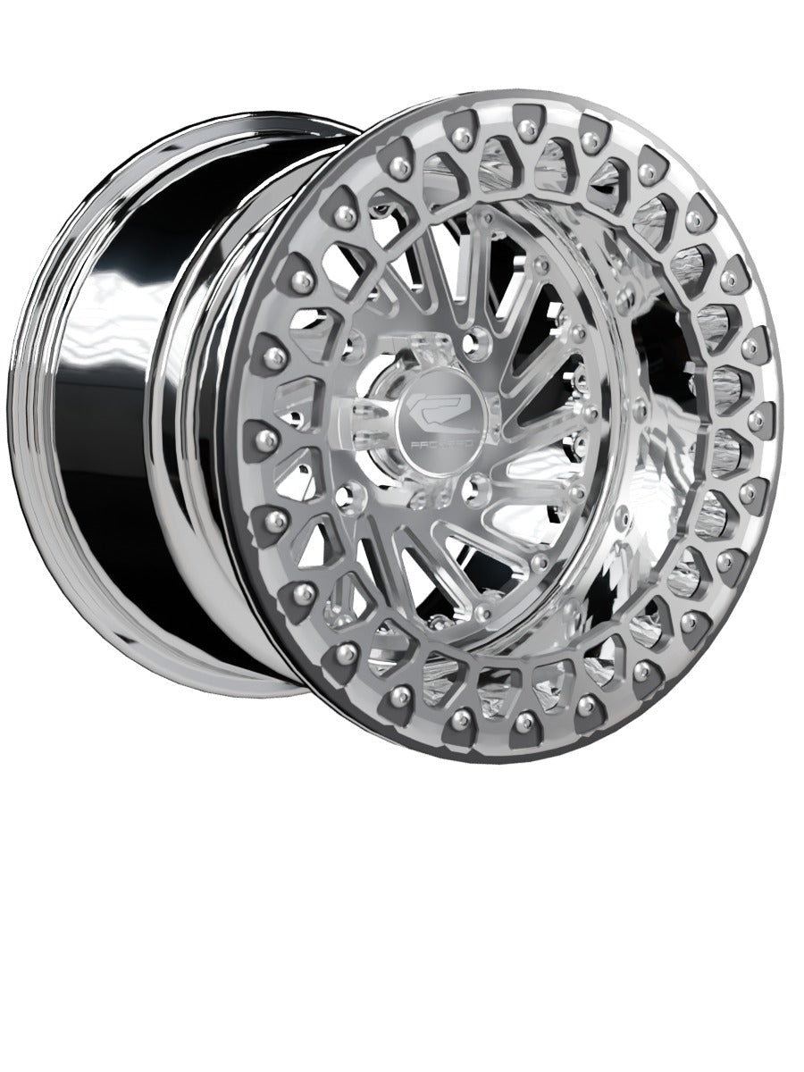 Cyclone - FF Forged Polished Beadlock - Silver - 15x11 | 4x136 / Contrast Machined V.3