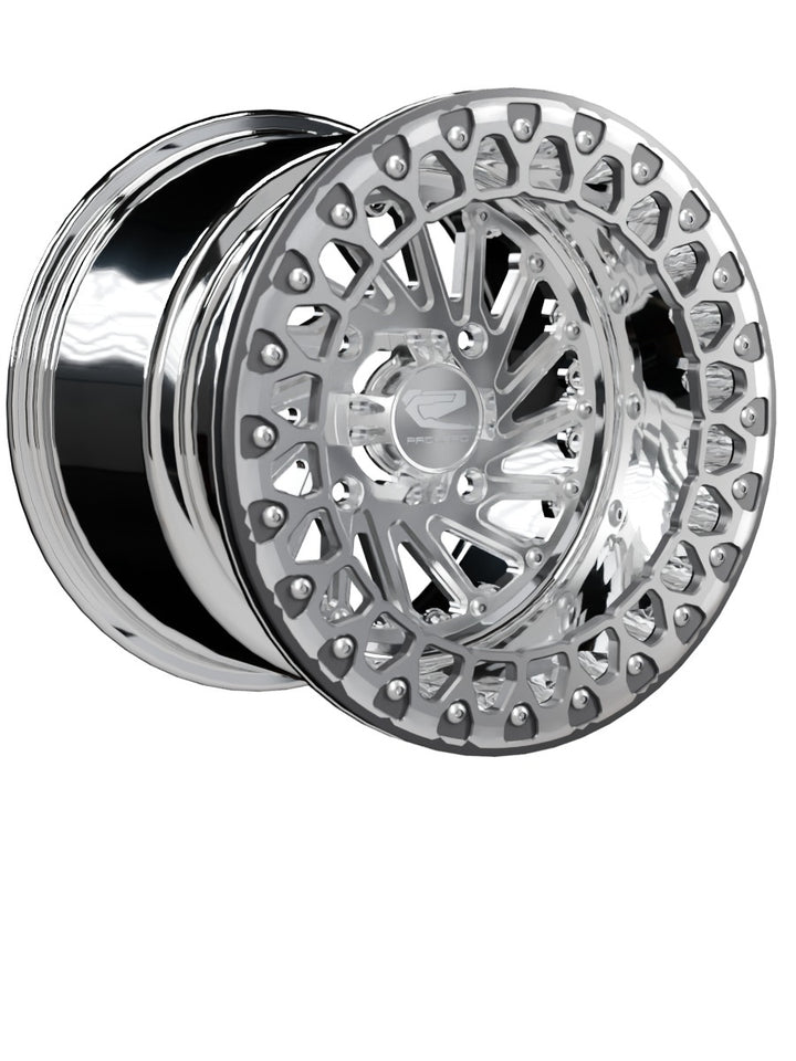 Cyclone - FF Forged Polished Beadlock - Silver - 15x11 | 4x136 / Contrast Machined V.3