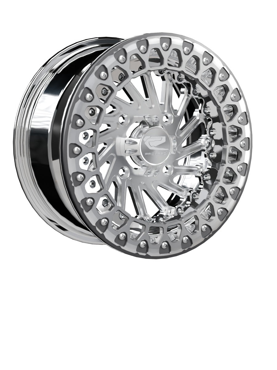 Cyclone - FF Forged Polished Beadlock - Silver - 15x7 | 4x136 / Contrast Machined V.3