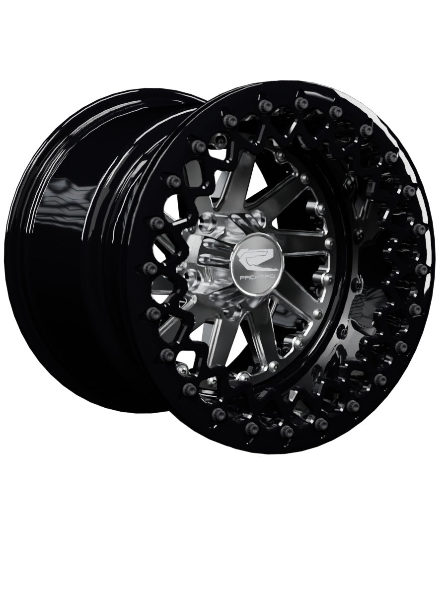 Cyclone - FF Forged Beadlock - Silver RZR Pro R 5x4.5 - 15x11 | 5X4.5 / Gloss Black V.2 / Spinner cap