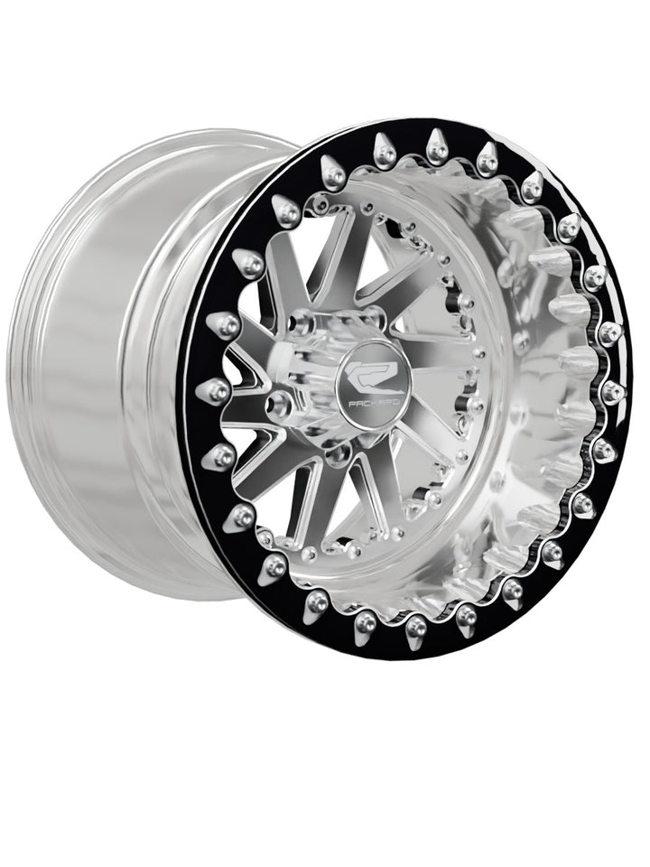 Cyclone - FF Forged Polished Beadlock - Silver RZR Pro R 5x4.5 - 15x11 | 5x4.5 / Contrast Machined V.1 / Spinner cap