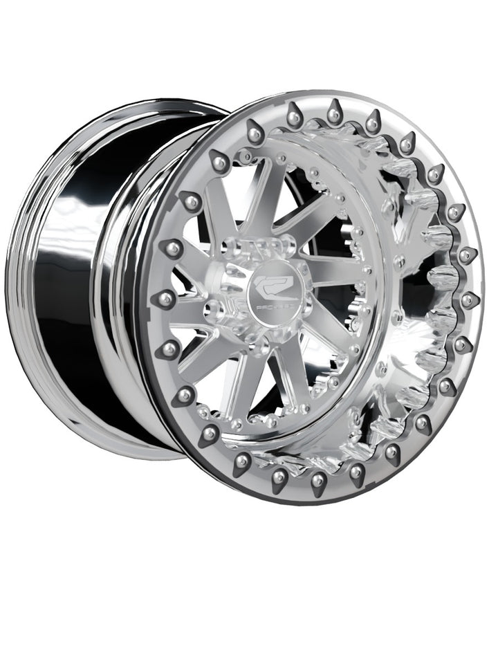 Cyclone - FF Forged Polished Beadlock - Silver RZR Pro R 5x4.5 - 15x11 | 5x4.5 / Contrast Machined V.1