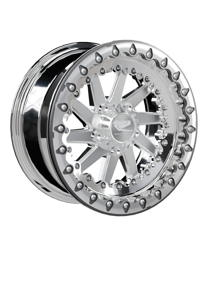 Cyclone - FF Forged Polished Beadlock - Silver RZR Pro R 5x4.5 - 15x7 | 5x4.5 / Contrast Machined V.1