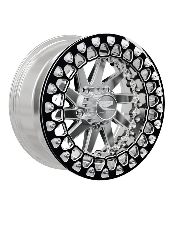 Cyclone - FF Forged Polished Beadlock - Silver RZR Pro R 5x4.5 - 15x7 | 5x4.5 / Contrast Machined V.2 / Spinner cap