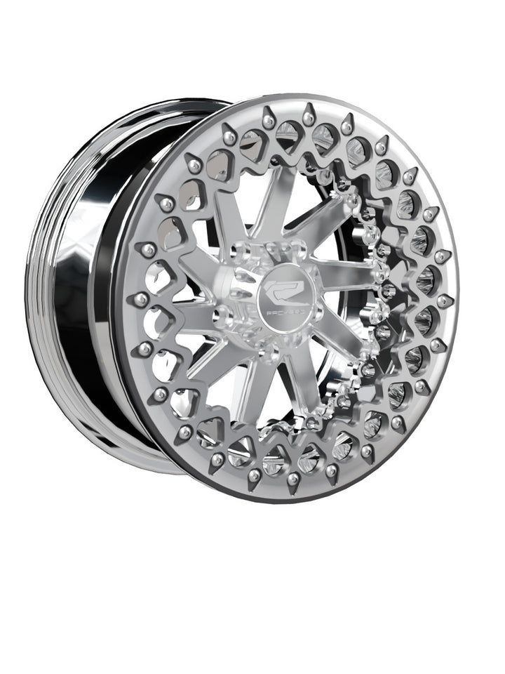 Cyclone - FF Forged Polished Beadlock - Silver RZR Pro R 5x4.5 - 15x7 | 5x4.5 / Contrast Machined V.2