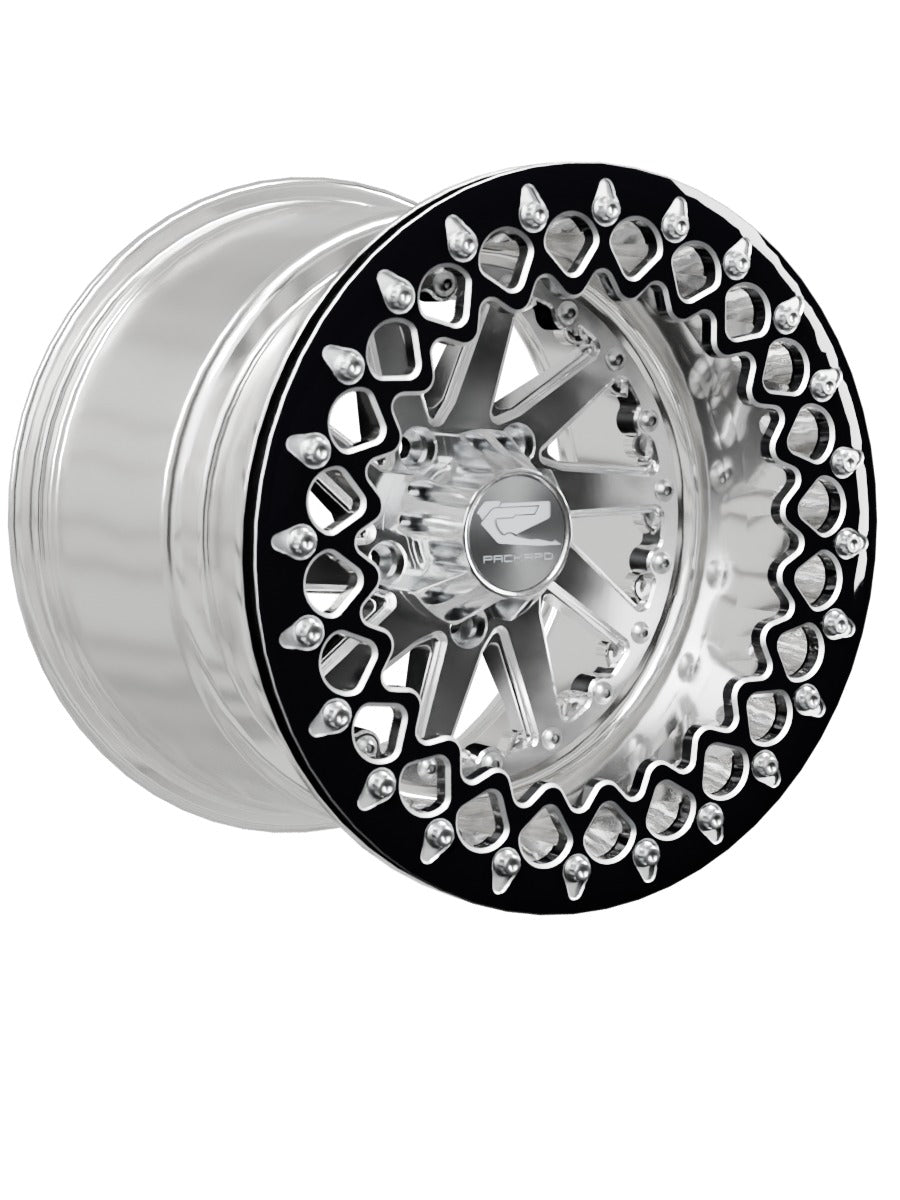 Cyclone - FF Forged Polished Beadlock - Silver RZR Pro R 5x4.5 - 15x11 | 5x4.5 / Contrast Machined V.3 / Spinner cap