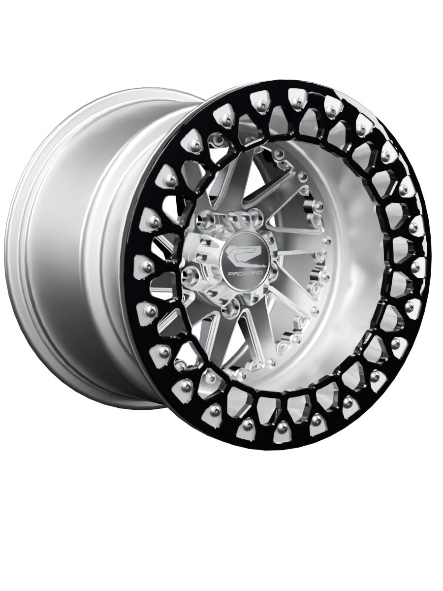 Cyclone - FF Forged Polished Beadlock - Silver RZR Pro R 5x4.5 - 15x11 | 5x4.5 / Contrast Machined V.3