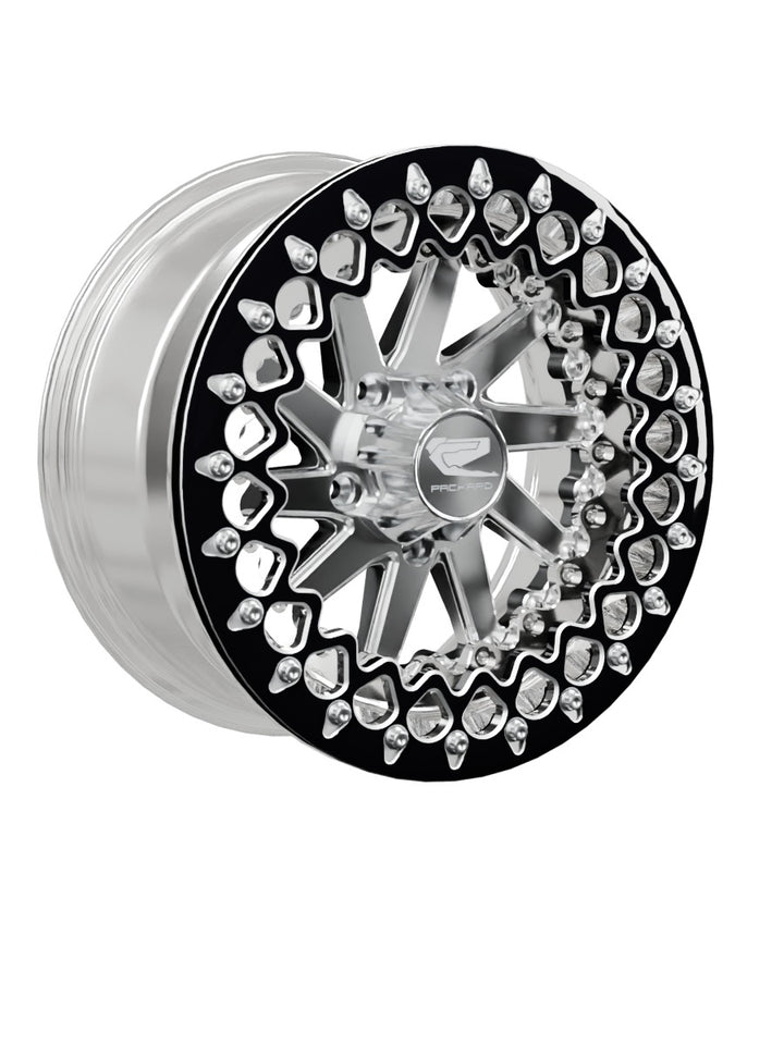 Cyclone - FF Forged Polished Beadlock - Silver RZR Pro R 5x4.5 - 15x7 | 5x4.5 / Contrast Machined V.3 / Spinner cap