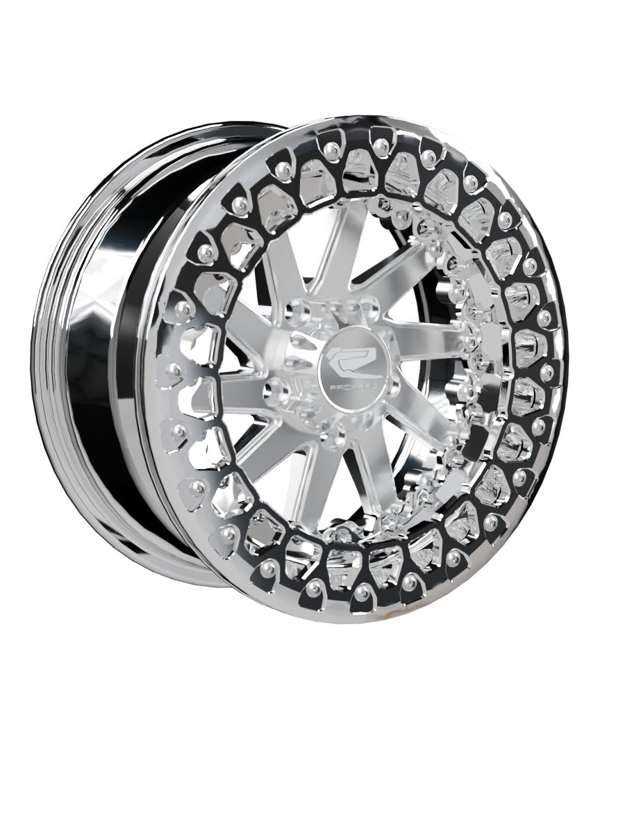 Cyclone - FF Forged Polished Beadlock - Silver RZR Pro R 5x4.5 - 15x7 | 5x4.5 / Polished V.3