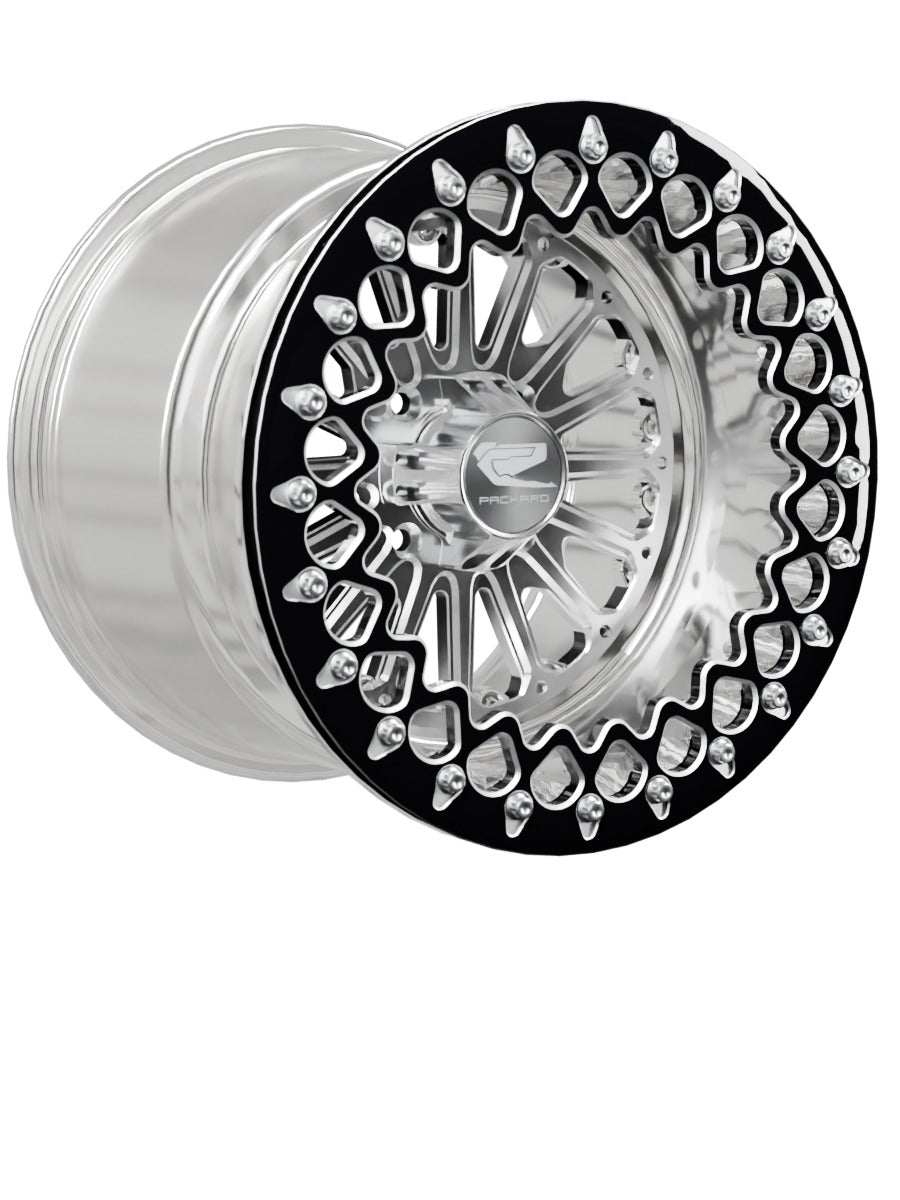 Element - FF Forged Polished Beadlock - Silver 4x110 - 15x11 | 4x110 / Contrast Machined V.3 / Yes