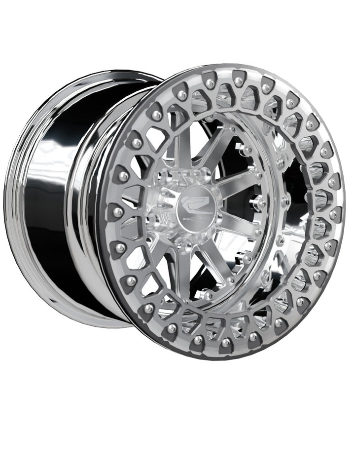 Element - FF Forged Polished Beadlock - Silver RZR Pro R 5x4.5 - 15x11 | 5X4.5 / Contrast Machined V.3