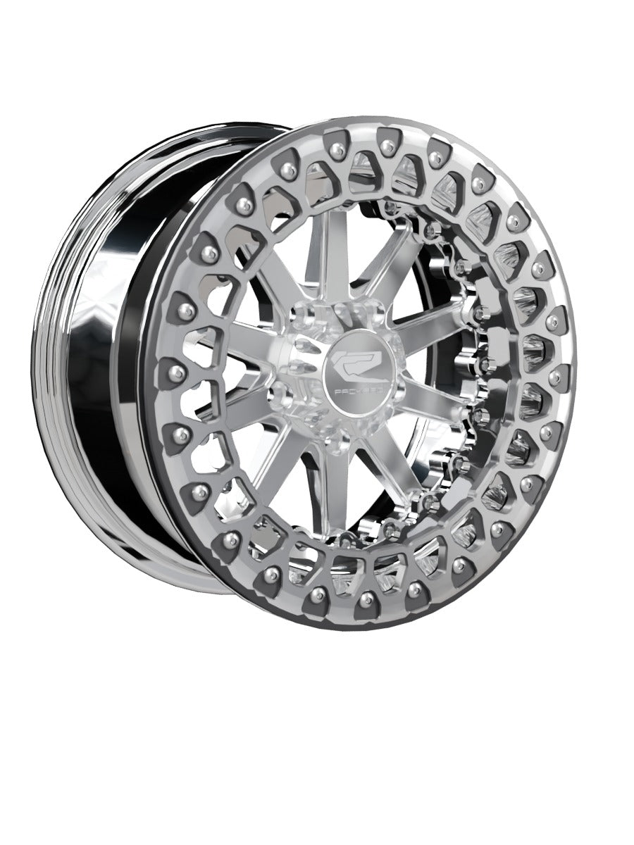 Element - FF Forged Polished Beadlock - Silver RZR Pro R 5x4.5 - 15x7 | 5X4.5 / Contrast Machined V.3