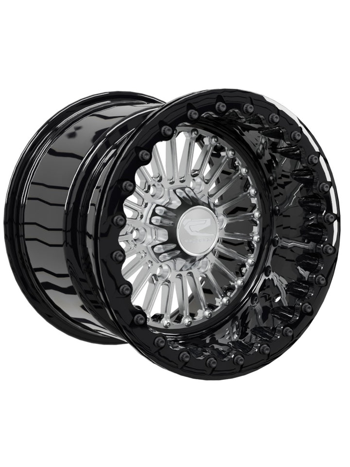Import Beadlock — Silver Maverick R 6x139.7 — 15x11 | 6x139.7 / Gloss Black V.1 with spinner cap