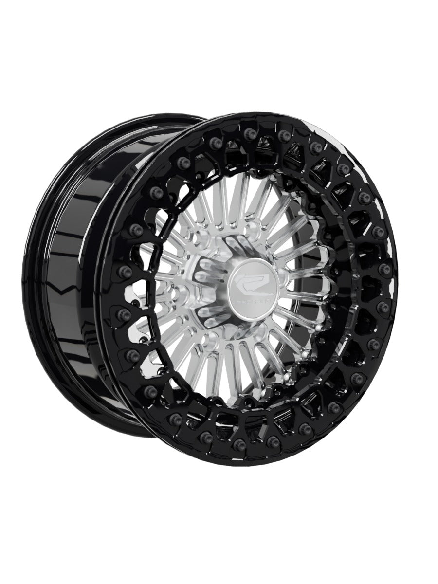 Import Beadlock — Silver Maverick R 6x139.7 — 15x7 | 6x139.7 / Gloss Black V.2 with spinner cap