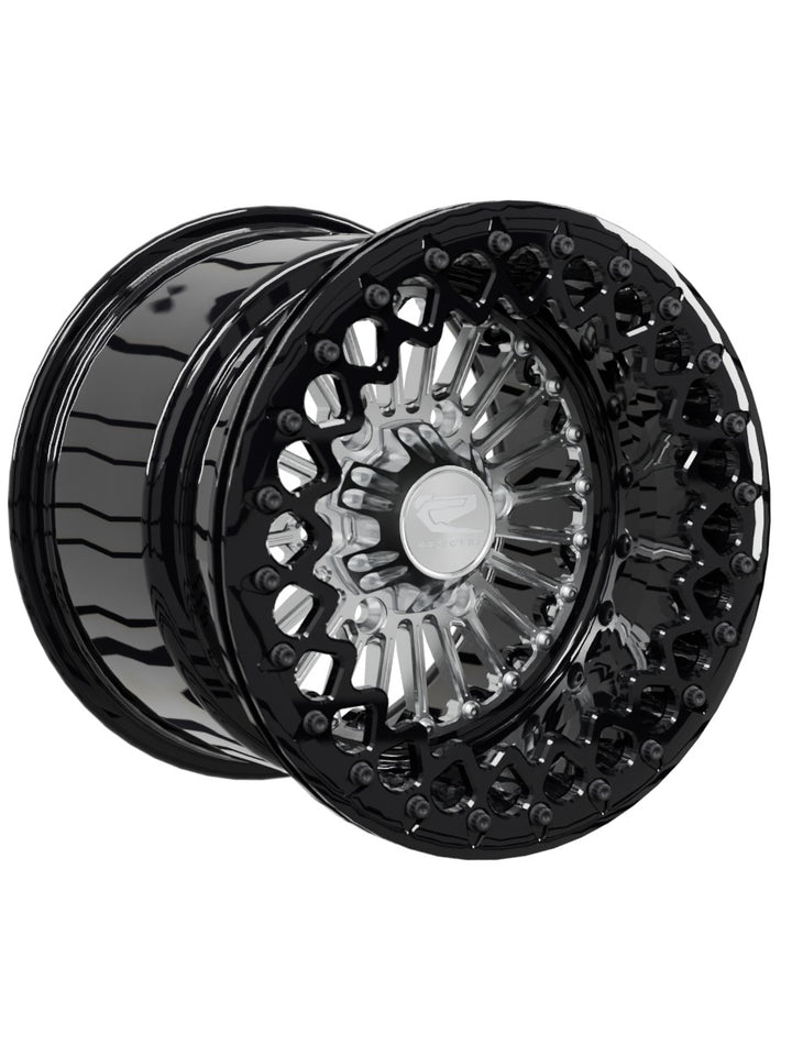 Import Beadlock — Silver Maverick R 6x139.7 — 15x11 | 6x139.7 / Gloss Black V.3 with spinner cap