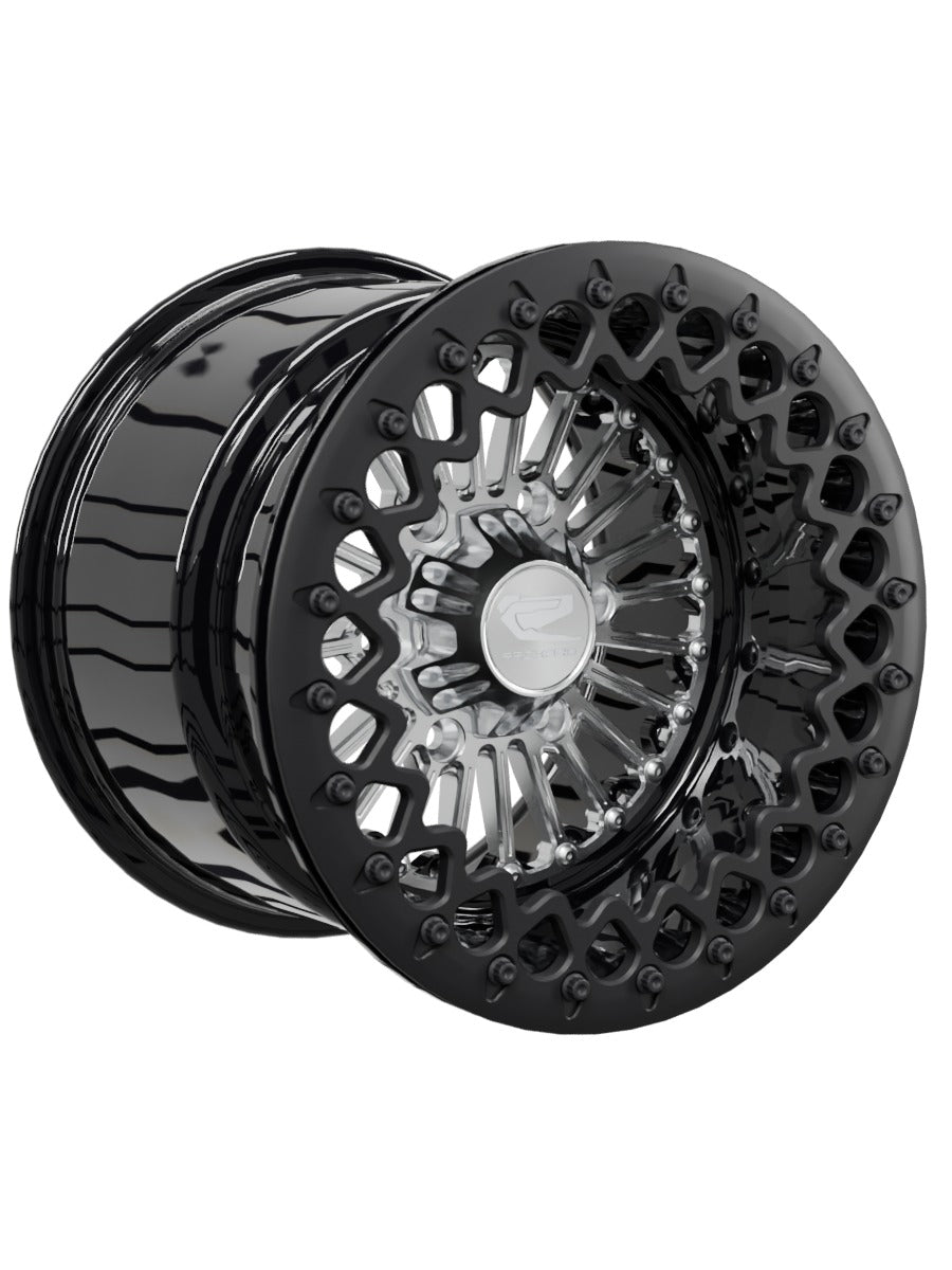 Import Beadlock — Silver Maverick R 6x139.7 — 15x11 | 6x139.7 / Satin Black V.3 with spinner cap