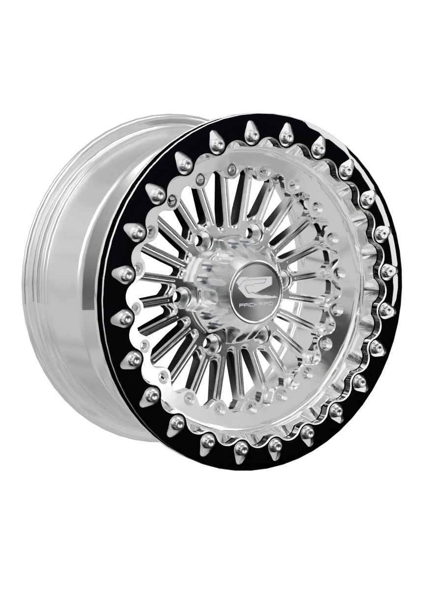 Import Polished Beadlock — Silver Maverick R 6x139.7 — 15x7 | 6x139.7 / Contrast Machined V.1 with spinner cap