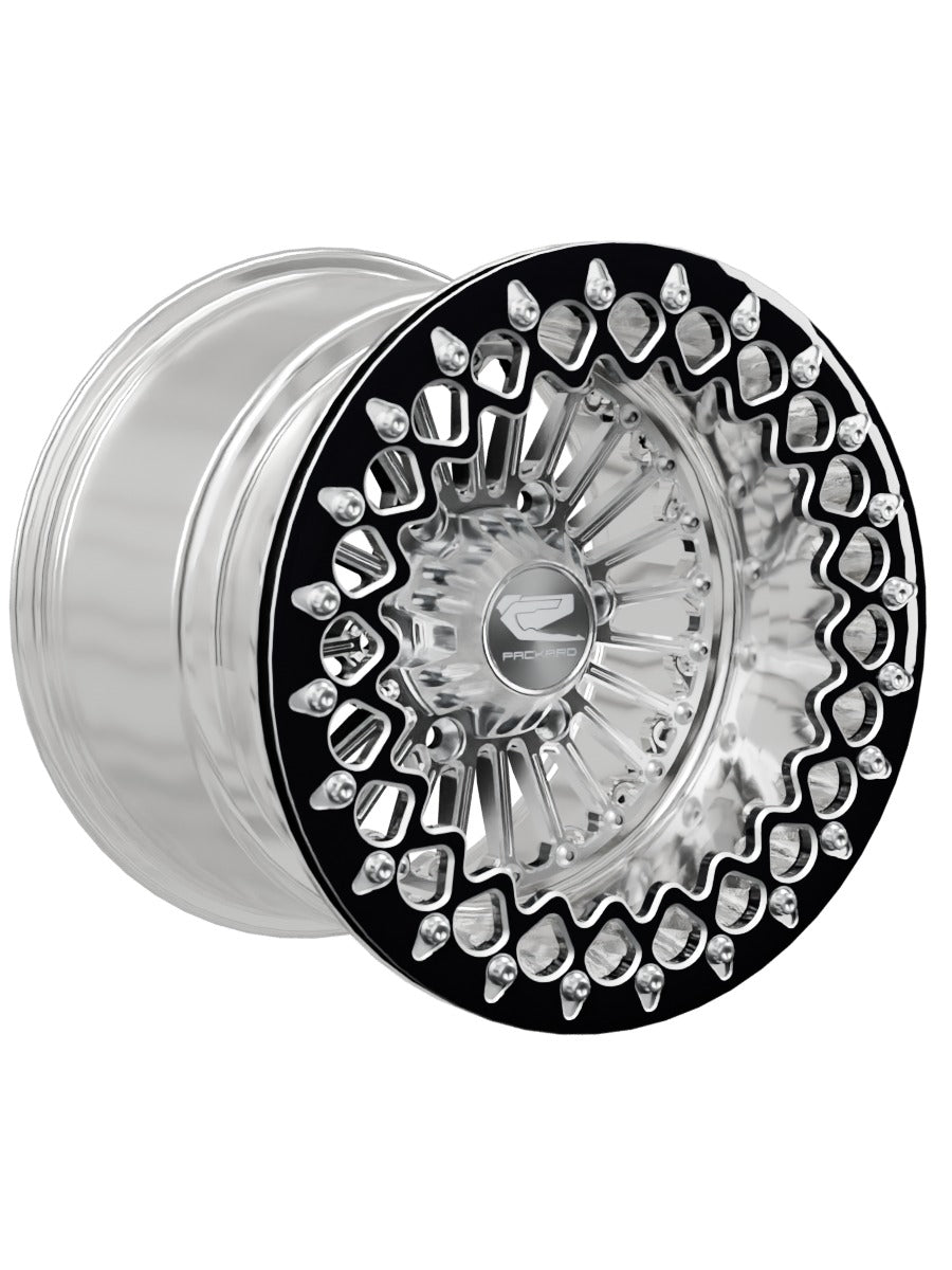Import Polished Beadlock — Silver Maverick R 6x139.7 — 15x11 | 6x139.7 / Contrast Machined V.3 with spinner cap