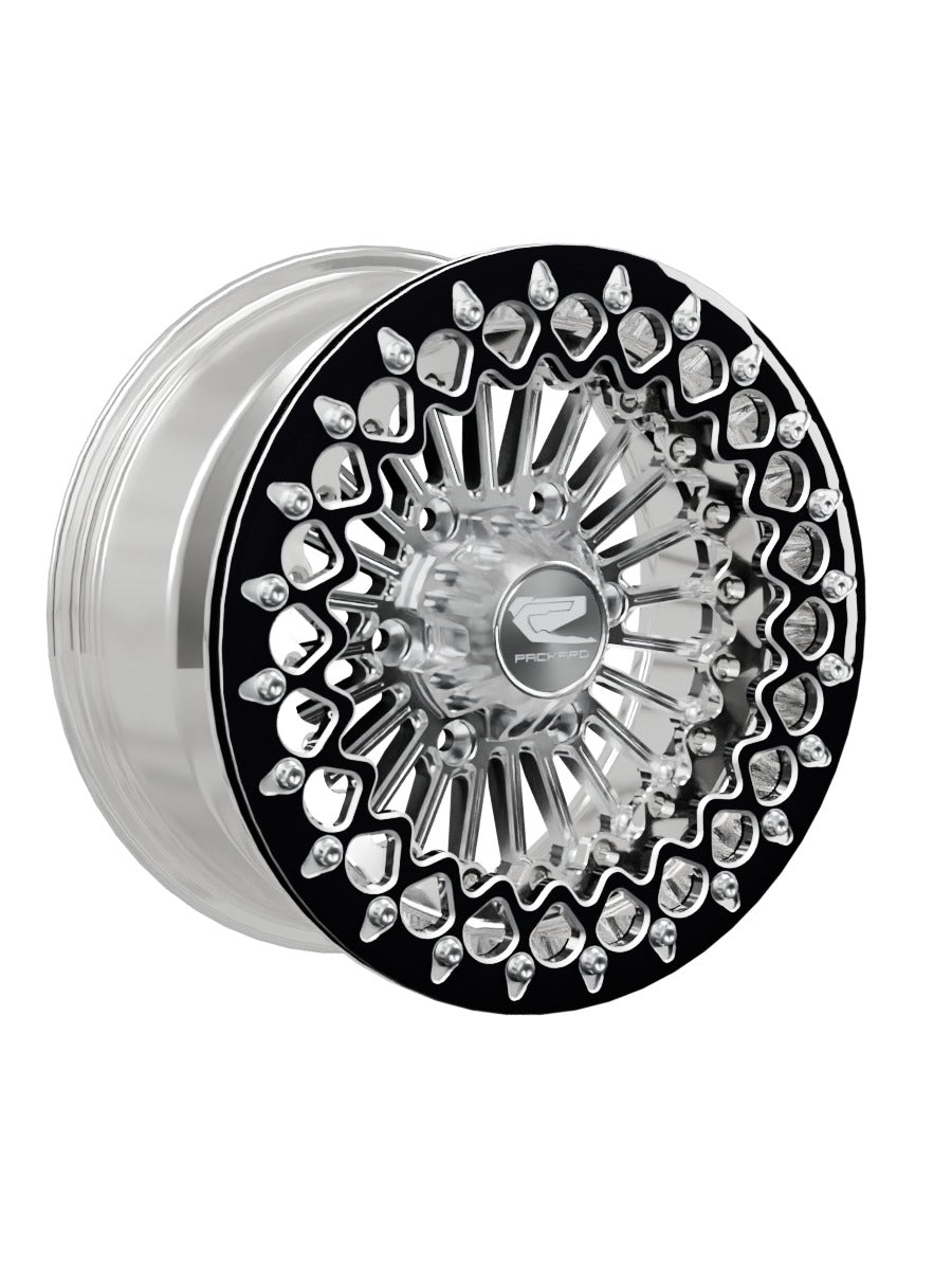 Import Polished Beadlock — Silver Maverick R 6x139.7 — 15x7 | 6x139.7 / Contrast Machined V.3 with spinner cap