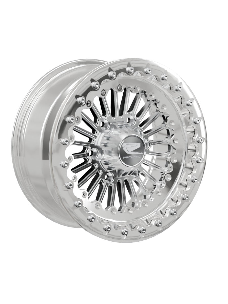 Import Polished Beadlock — Silver Maverick R 6x139.7 — 15x7 | 6x139.7 / Polished V.1 with spinner cap