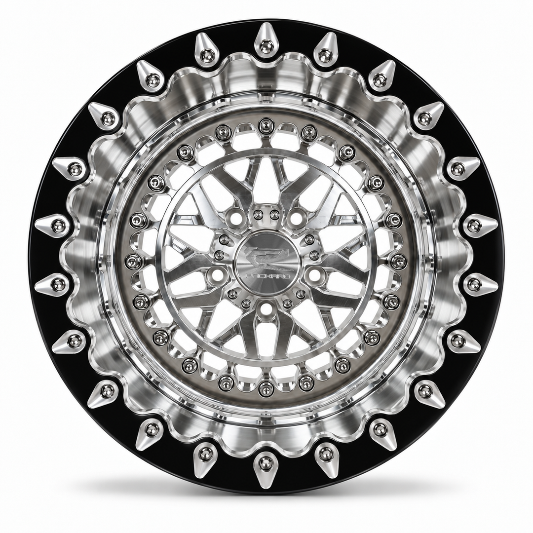 Packard Apollo, silver center, polished barrel, Contrast Machined V.1 — front view