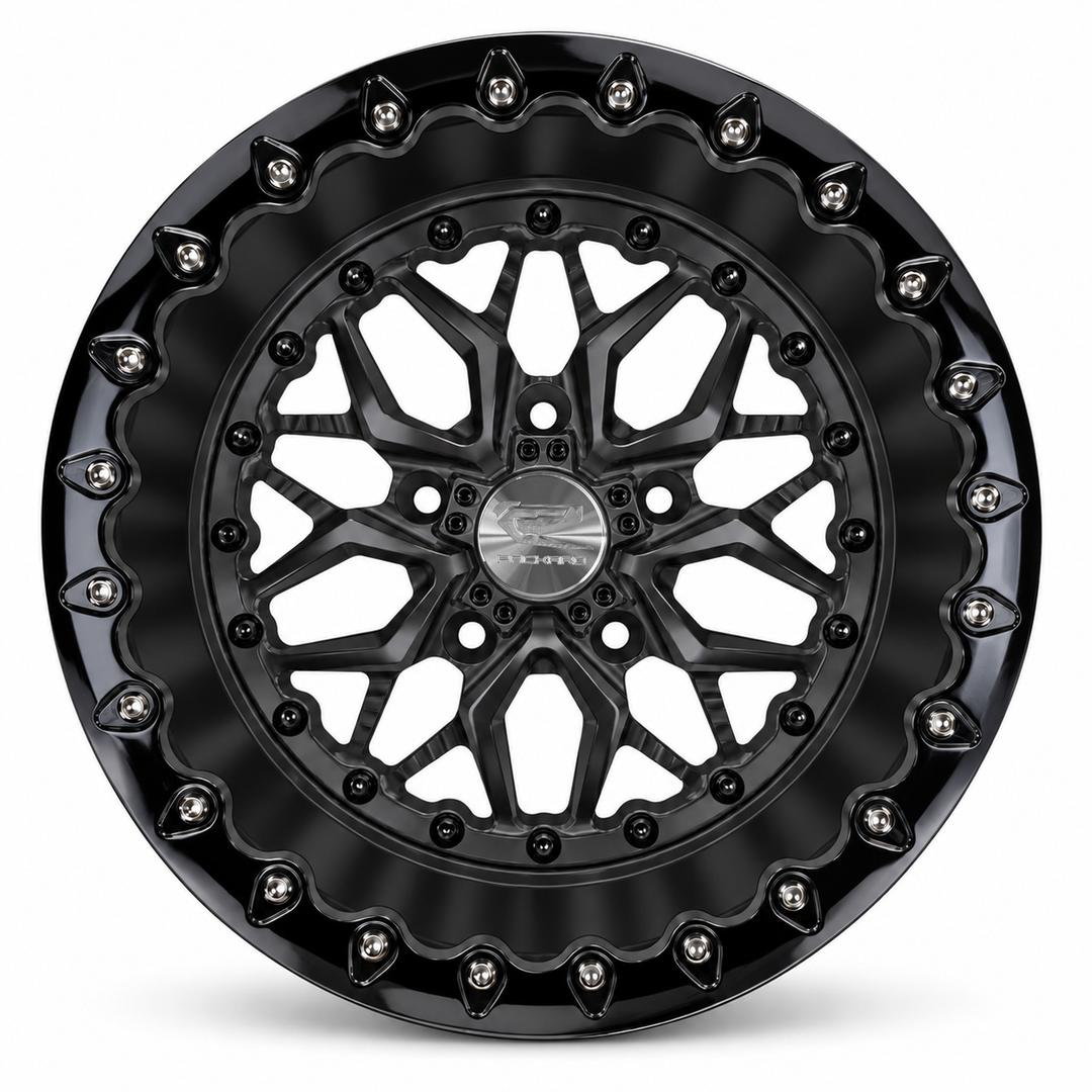 Packard Impact, midnight series center, satin black barrel, Gloss Black V.1 — front view