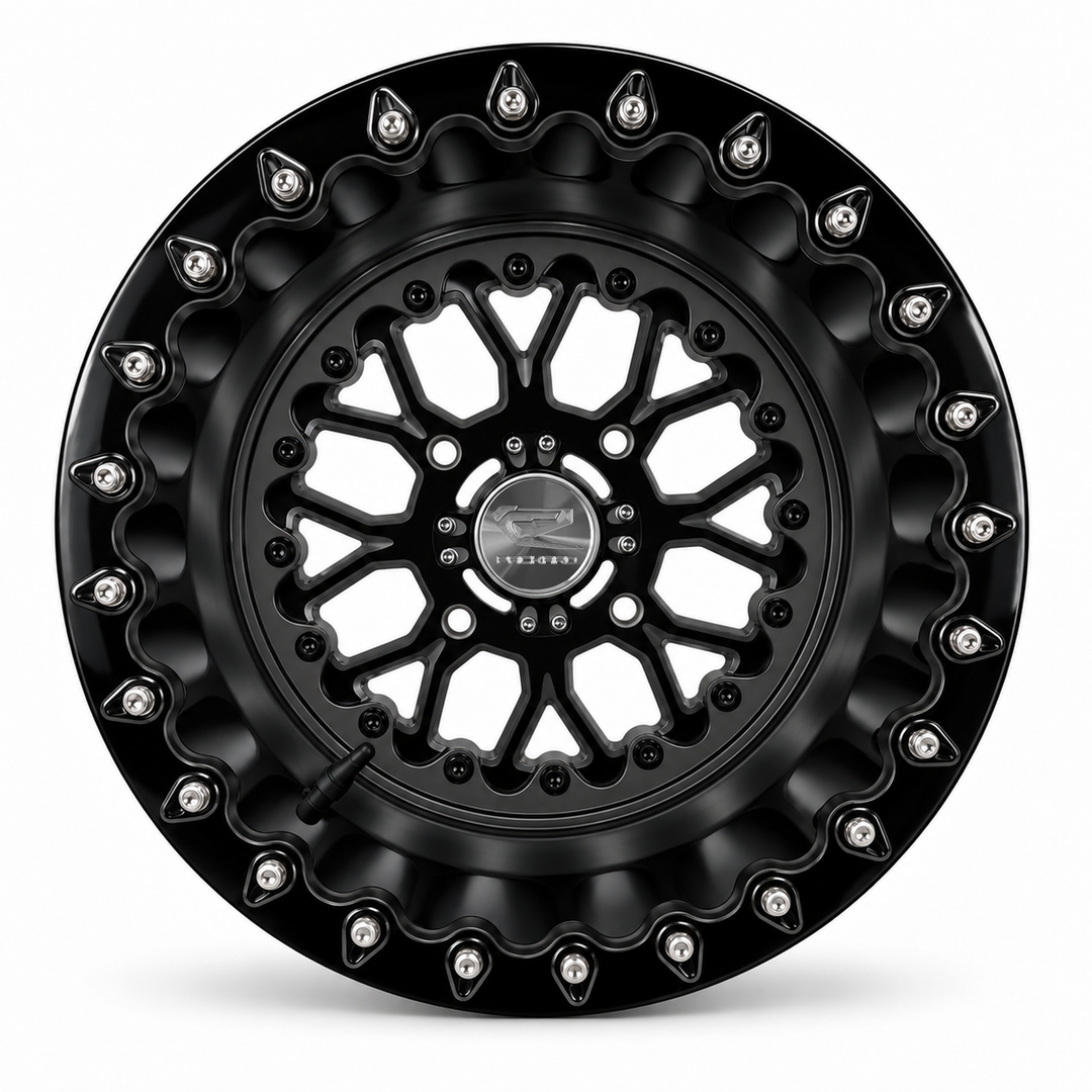Packard Wishbone, midnight series center, satin black barrel, Gloss Black V.1 — front view