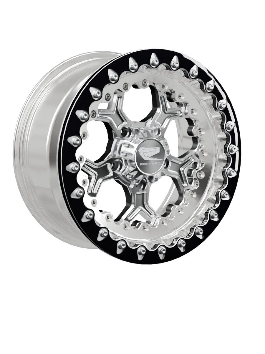 Pro 5 - FF Forged Polished Beadlock - Silver RZR Pro R 5x4.5 - 15x7 | 5X4.5 / Contrast Machined V.1 / No