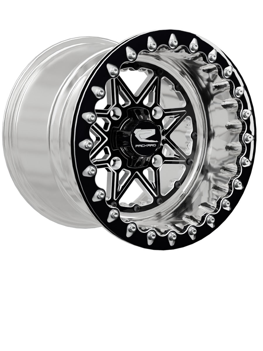 V2 Super Star - FF Forged Polished Beadlock - Gloss Black - 15x11 | 4x136 / Contrast Machined V.1