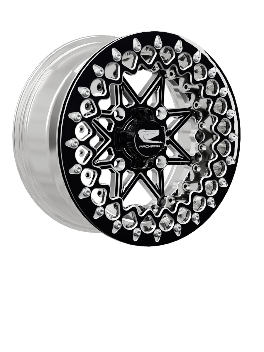 V2 Super Star - FF Forged Polished Beadlock - Gloss Black - 15x7 | 4x136 / Contrast Machined V.2