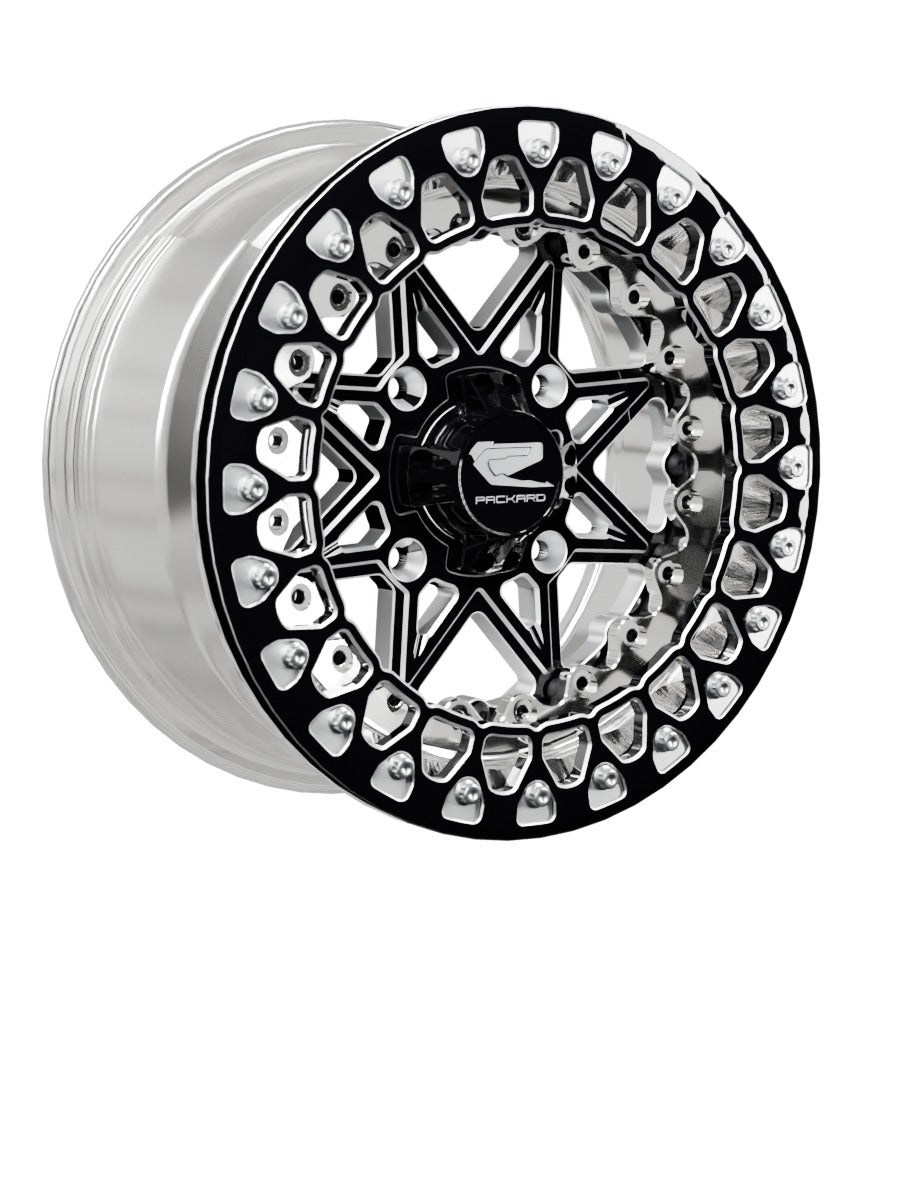 V2 Super Star - FF Forged Polished Beadlock - Gloss Black - 15x7 | 4x136 / Contrast Machined V.3