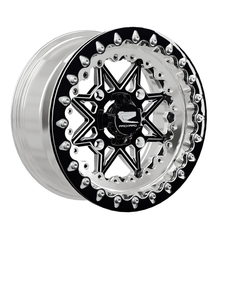 V2 Super Star - FF Forged Polished Beadlock - Gloss Black - 15x7 | 4x156 / Contrast Machined V.1