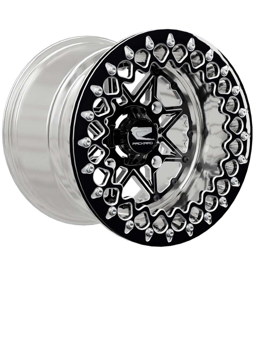 V2 Super Star - FF Forged Polished Beadlock - Gloss Black - 15x11 | 4x156 / Contrast Machined V.2