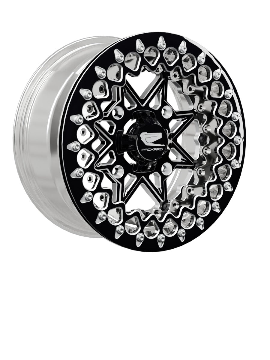 V2 Super Star - FF Forged Polished Beadlock - Gloss Black - 15x7 | 4x156 / Contrast Machined V.2