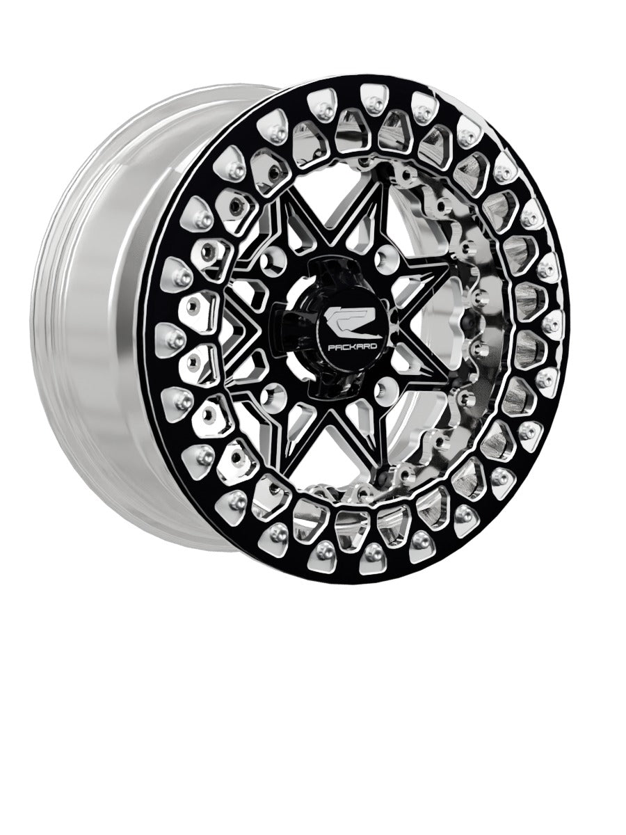 V2 Super Star - FF Forged Polished Beadlock - Gloss Black - 15x7 | 4x156 / Contrast Machined V.3