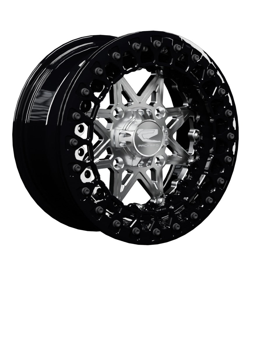 V2 Super Star - FF Forged Beadlock - Silver - 15x7 | 4x136 / Gloss Black V.3 / No