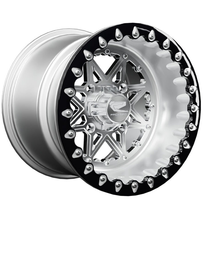 V2 - FF Forged Polished Beadlock - Silver - 15x11 | 4x136 / Contrast Machined V.1 / Spinner cap