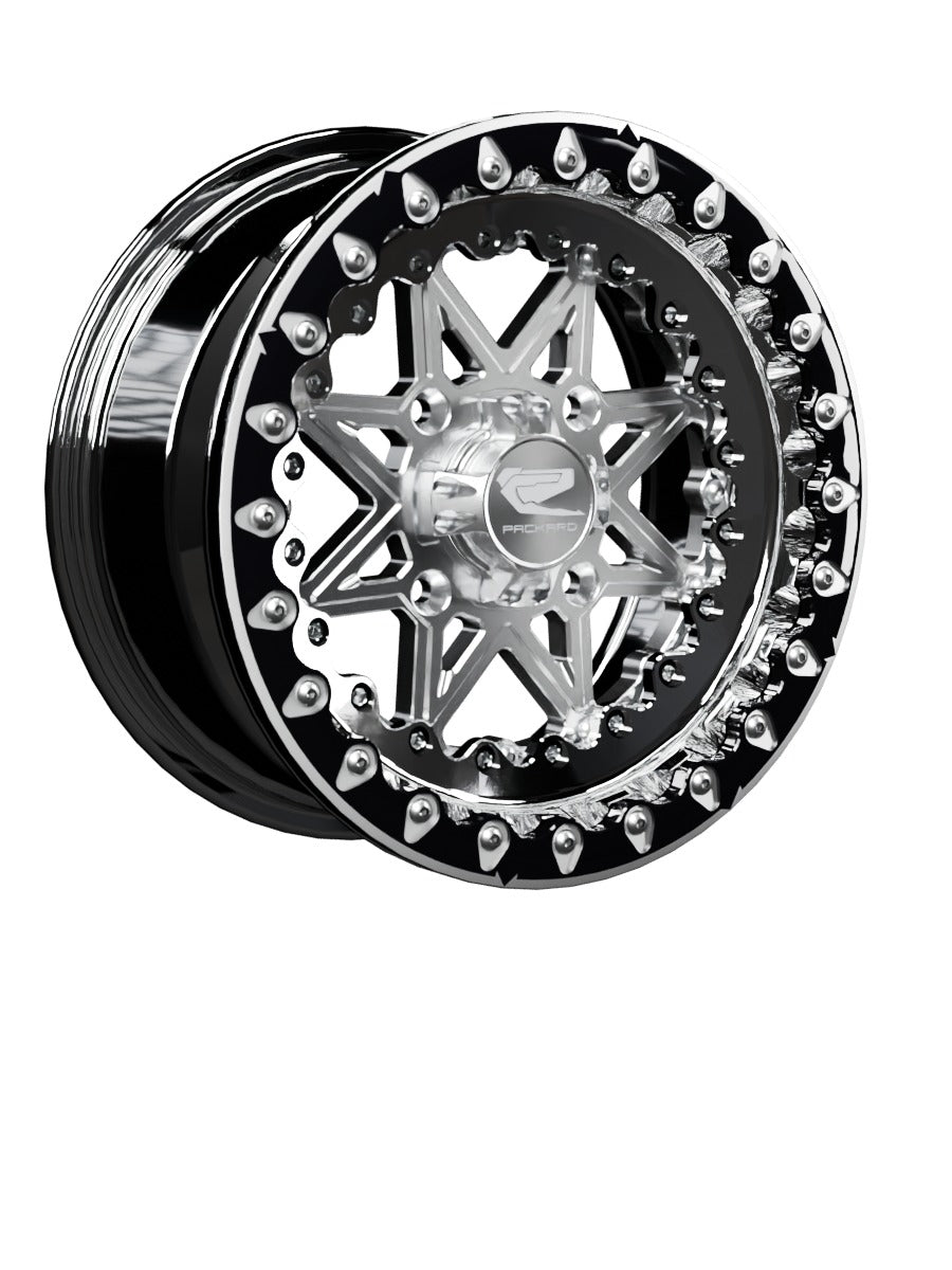 V2 - FF Forged Polished Beadlock - Silver - 15x7 | 4x136 / Contrast Machined V.1