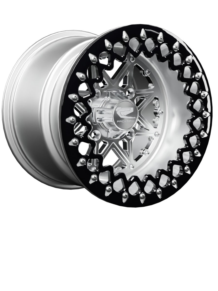 V2 - FF Forged Polished Beadlock - Silver - 15x11 | 4x136 / Contrast Machined V.2 / Spinner cap
