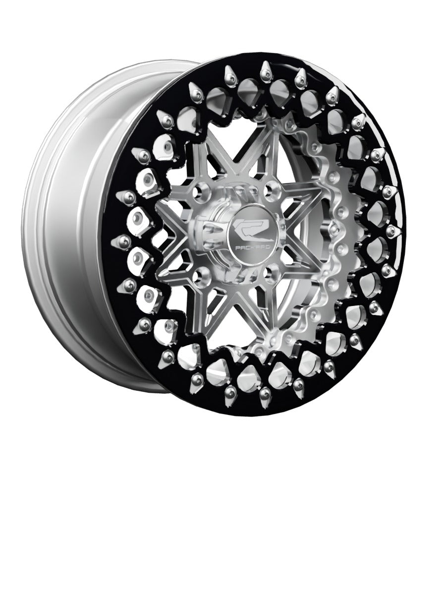 V2 - FF Forged Polished Beadlock - Silver - 15x7 | 4x136 / Contrast Machined V.2