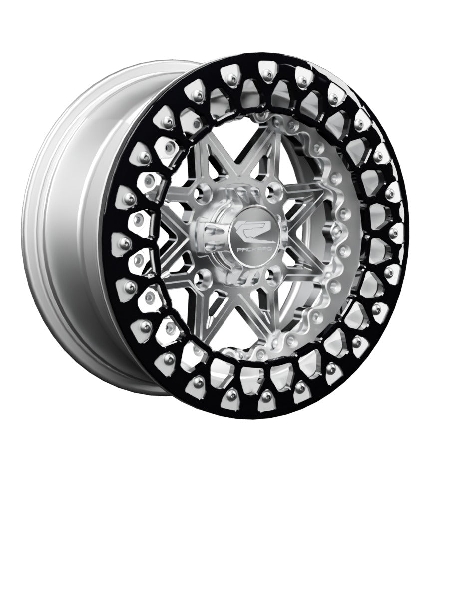 V2 - FF Forged Polished Beadlock - Silver - 15x7 | 4x136 / Contrast Machined V.3