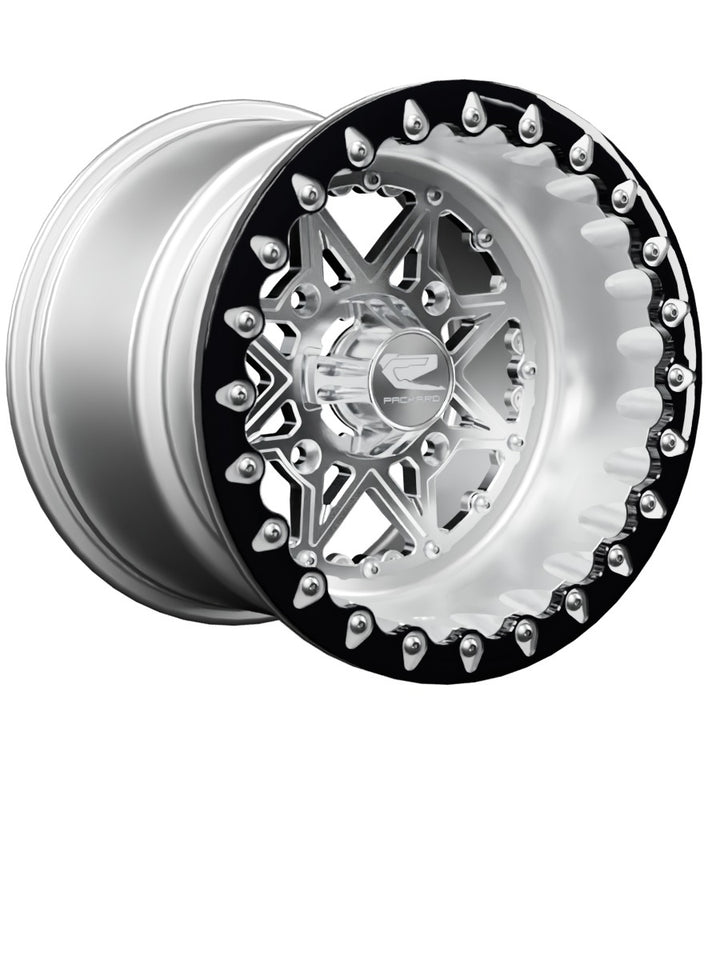 V2 - FF Forged Polished Beadlock - Silver - 15x11 | 4x156 / Contrast Machined V.1 / Spinner cap
