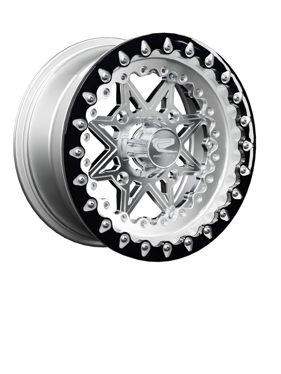 V2 - FF Forged Polished Beadlock - Silver - 15x7 | 4x156 / Contrast Machined V.1 / Spinner cap
