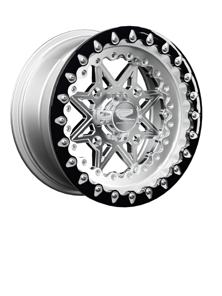 V2 - FF Forged Polished Beadlock - Silver - 15x7 | 4x156 / Contrast Machined V.1